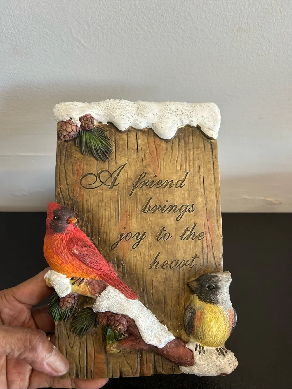 GANZ Blue, Red & Green Stained Glass Bird Picture Frame